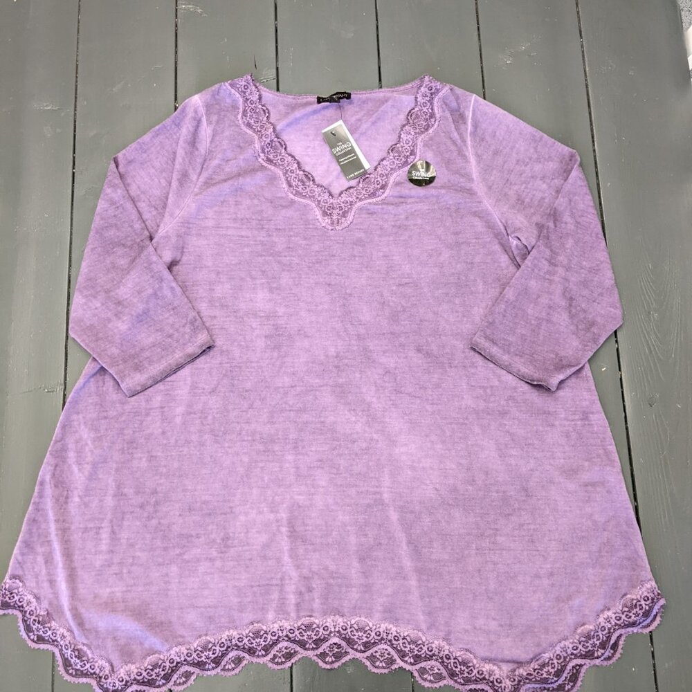 Lane Bryant Swing Collection NWT Purple Long Sleeve Swing Tunic Plus Size 14/16
